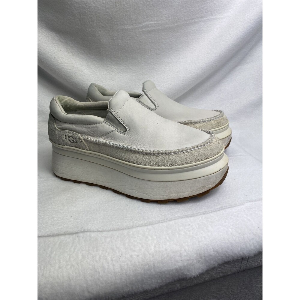 UGG MARIN CANVAS PLATFORM OFF WHITE‎ SLIP ON SNEAKER SHOES US 6 / EU 37 / UK 4